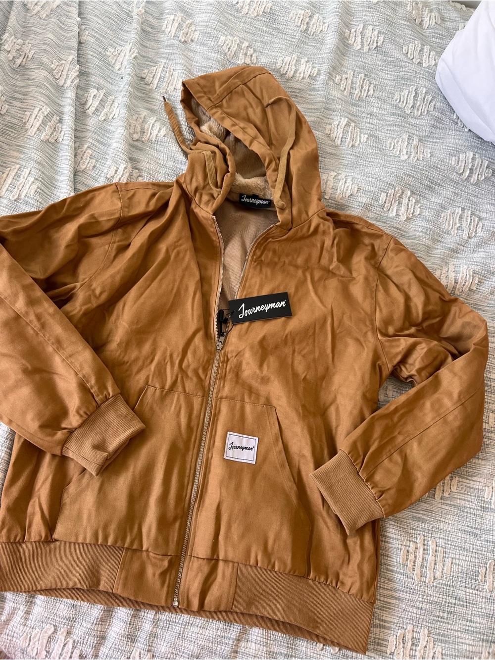 Men's Hooded Shirt Jacket in Brown